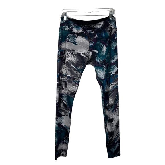 Beyond Yoga Lux Printed Green + Purple + Gray Marble Printed Leggings - Picture 1 of 6
